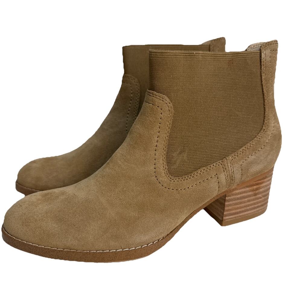 Splendid‎ Women's Size 6.5 M Brown Racha Suede Ankle Boot Block Heel Pull On NIB
